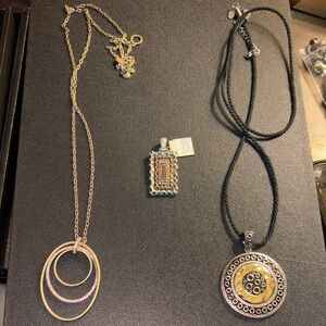 Lia Sophia Gold and Silver Necklace Trio